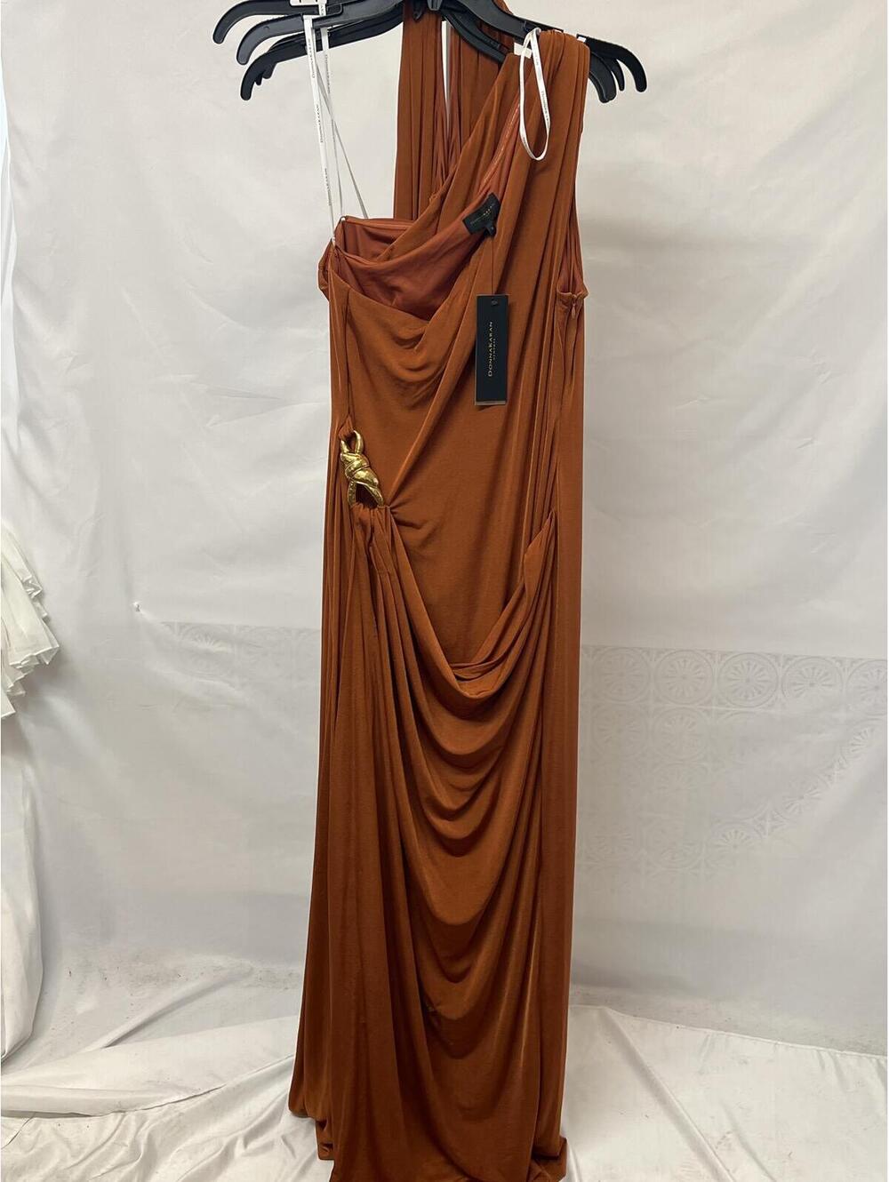 Donna Karan New York Women's Asymmetric Slinky-Knit Gown - Picture 3 of 8